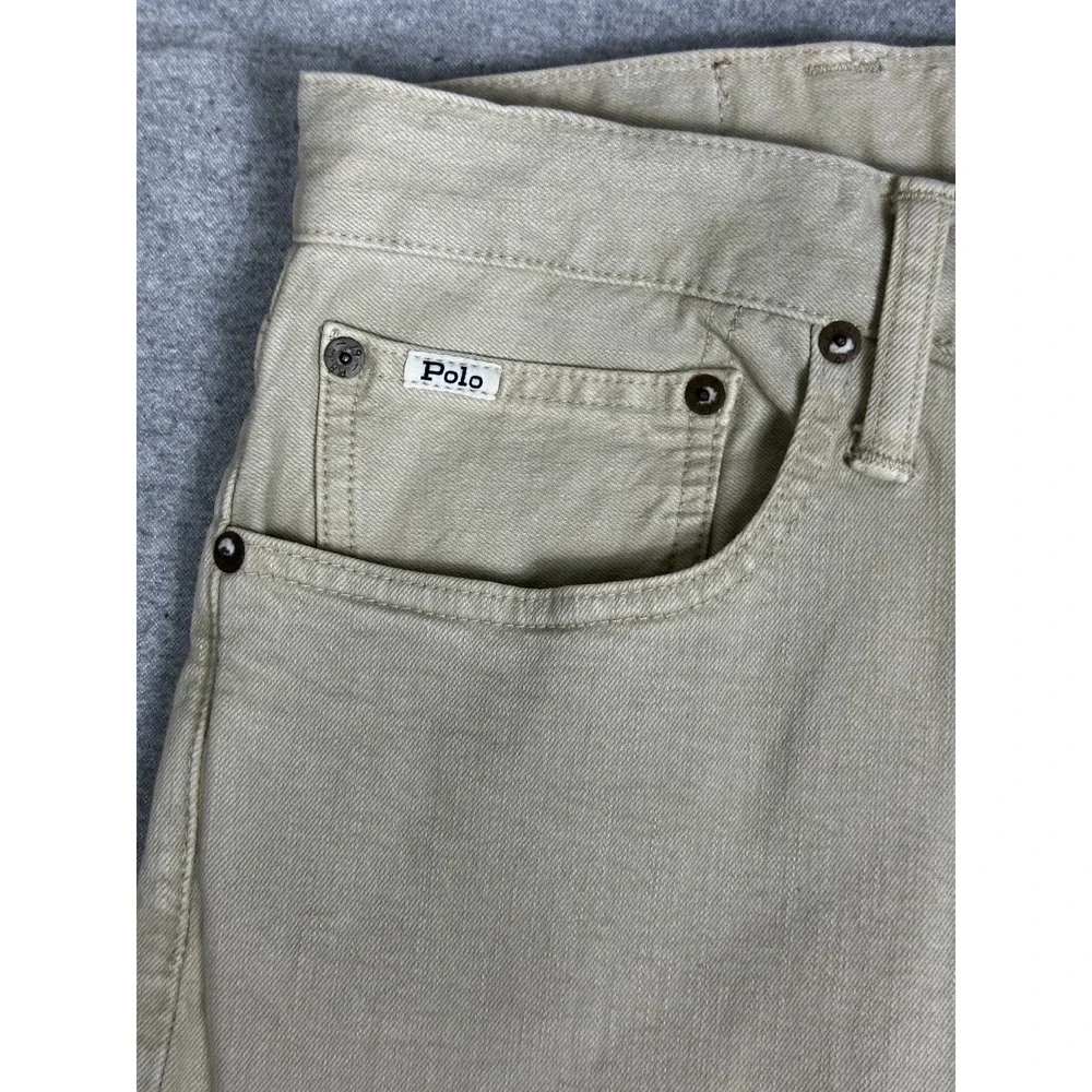 Polo Ralph Lauren Jeans Mens 38x32 Khaki Tan Classic Straight Leg Jeans